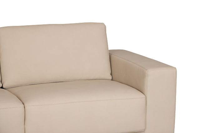 Kellan Ivory Leather Left Chaise Sectional