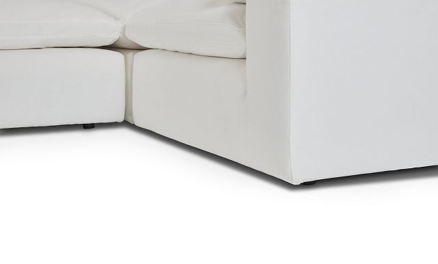 Nixon White Fabric 5pc Bumper Sectional