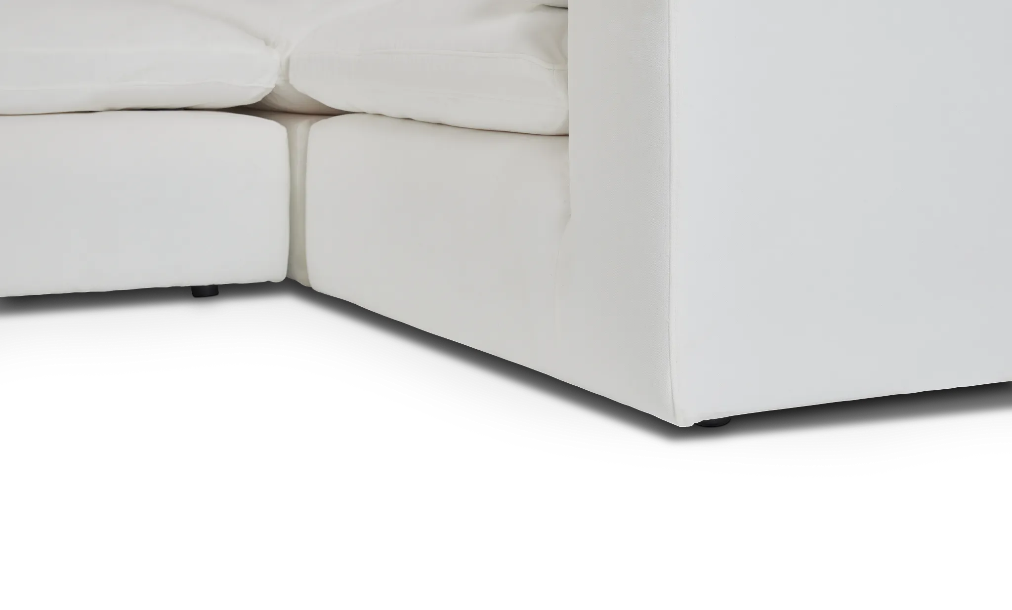 Nixon White Fabric 5pc Bumper Sectional