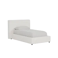 Grayton Revenue White 44" Upholstered Platform Bed