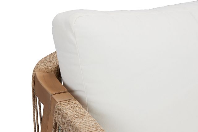 Laguna Light Tone Loveseat With White Cushions
