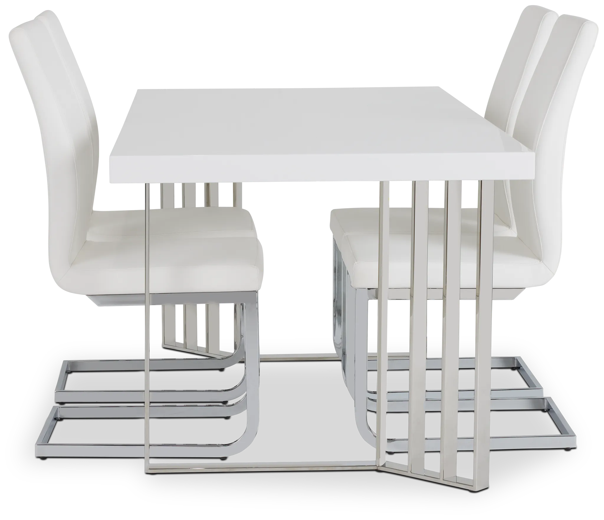 Axel White Table & 4 Upholstered Chairs