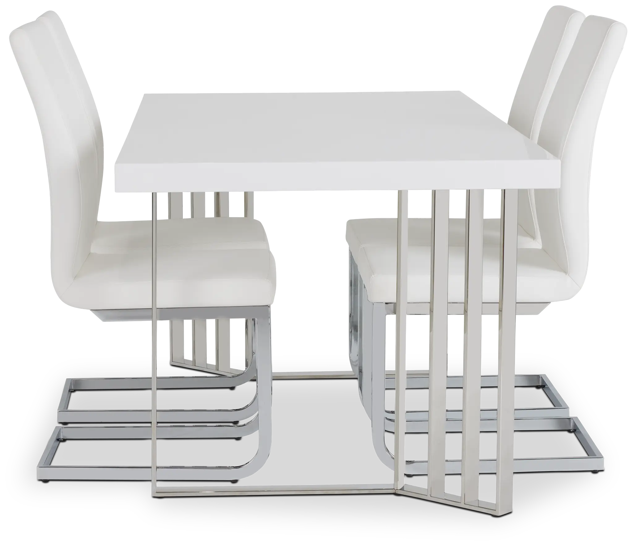 Axel White Table & 4 Upholstered Chairs Axel White Table & 4 Upholstered Chairs
