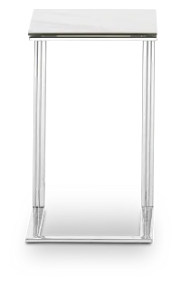 Arco White Ceramic Chairside Table