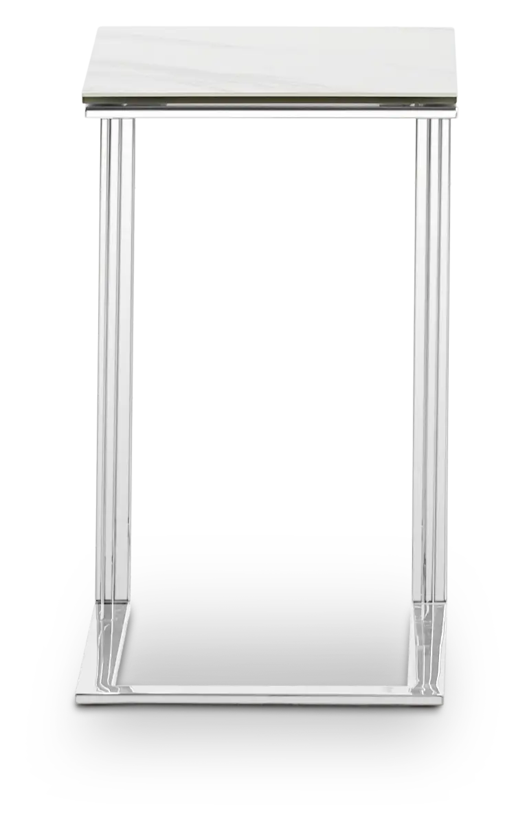 Arco White Ceramic Chairside Table Arco White Ceramic Chairside Table