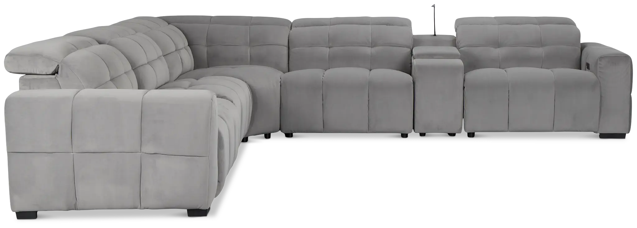 Gemma Light Gray Velvet Medium Triple Power Left Chaise Sectional Gemma Light Gray Velvet Medium Triple Power Left Chaise Sectional