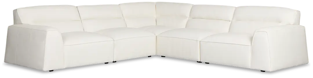 Blanca White Leather 5-piece Modular Sectional Blanca White Leather 5-piece Modular Sectional