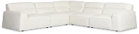 Blanca White Leather 5-piece Modular Sectional