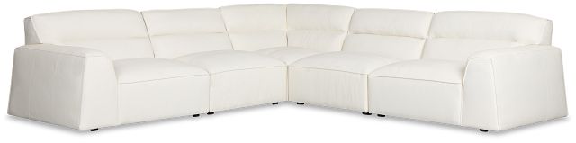 Blanca White Leather 5-piece Modular Sectional