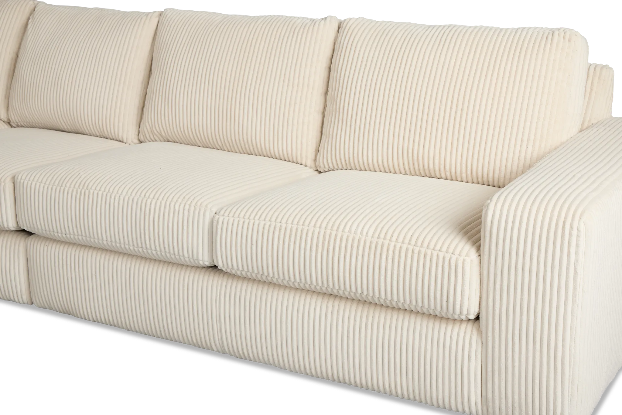 Charlie Ivory Fabric Medium Two-arm Sectional