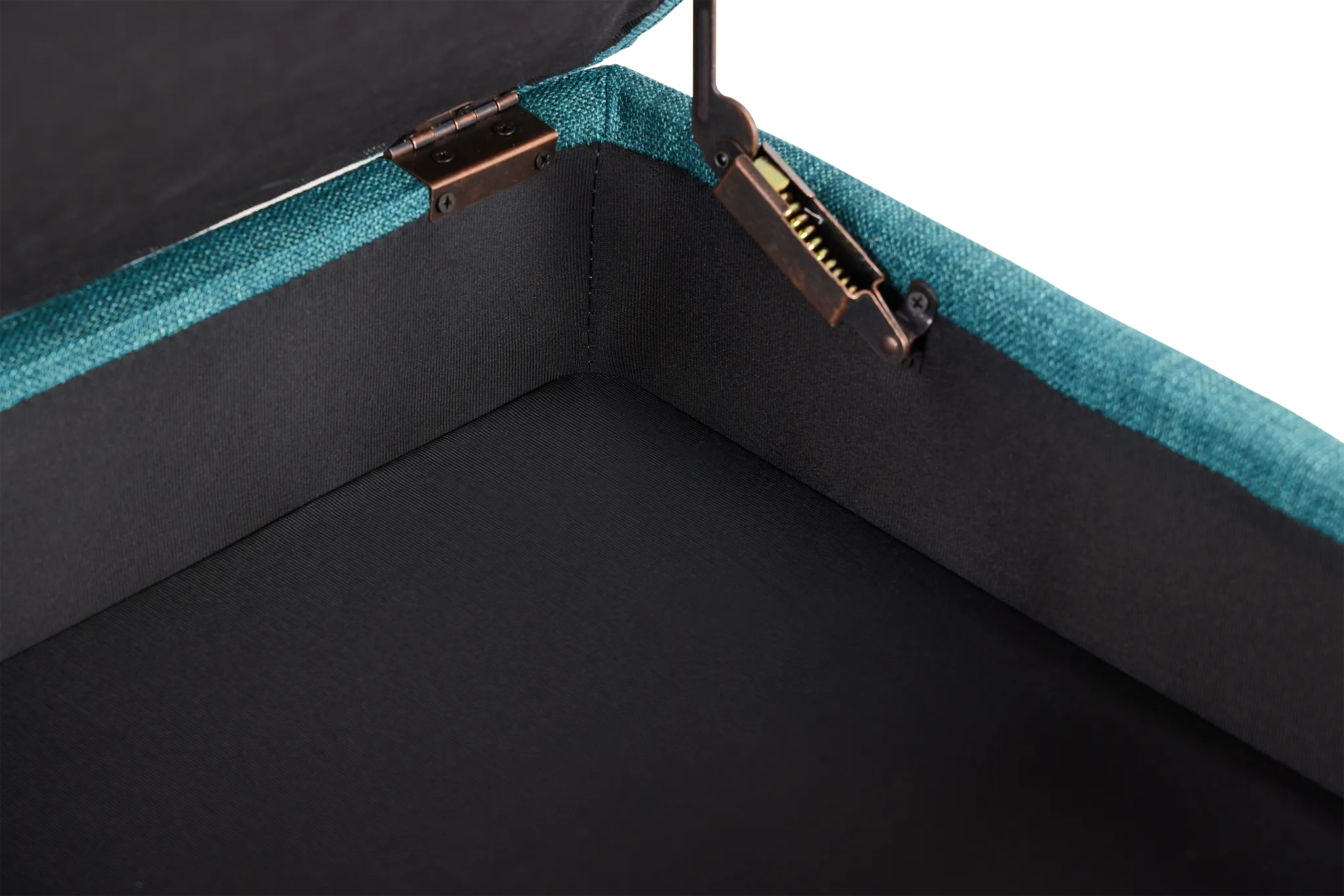 Raya Dark Teal Fabric Storage Ottoman