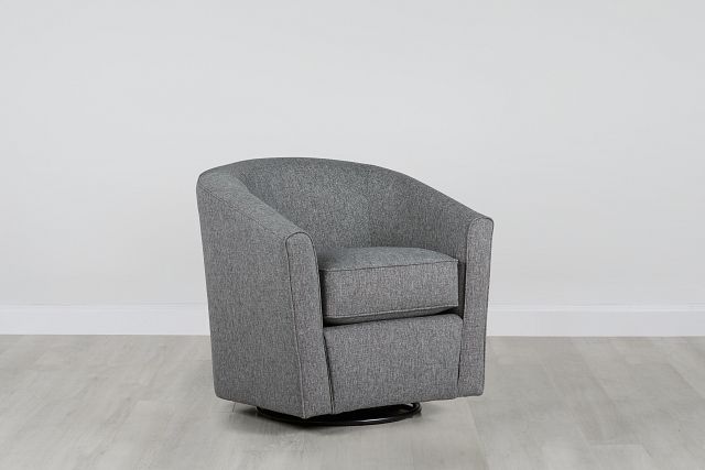 Asheville Gray Fabric Swivel Rocker Glider