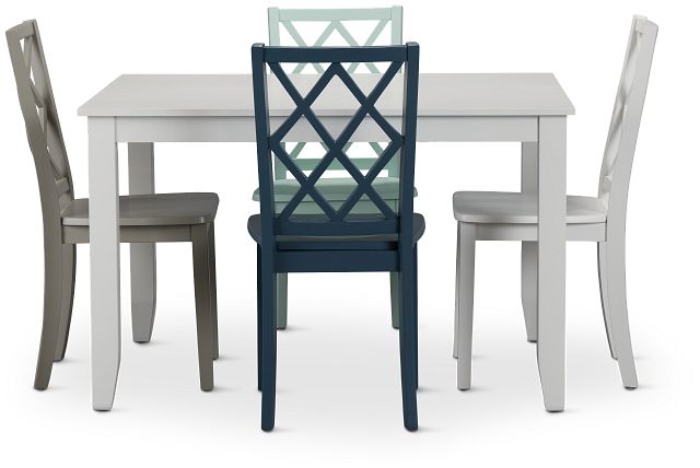 Edgartown White Rectangular Table And Mixed Chairs