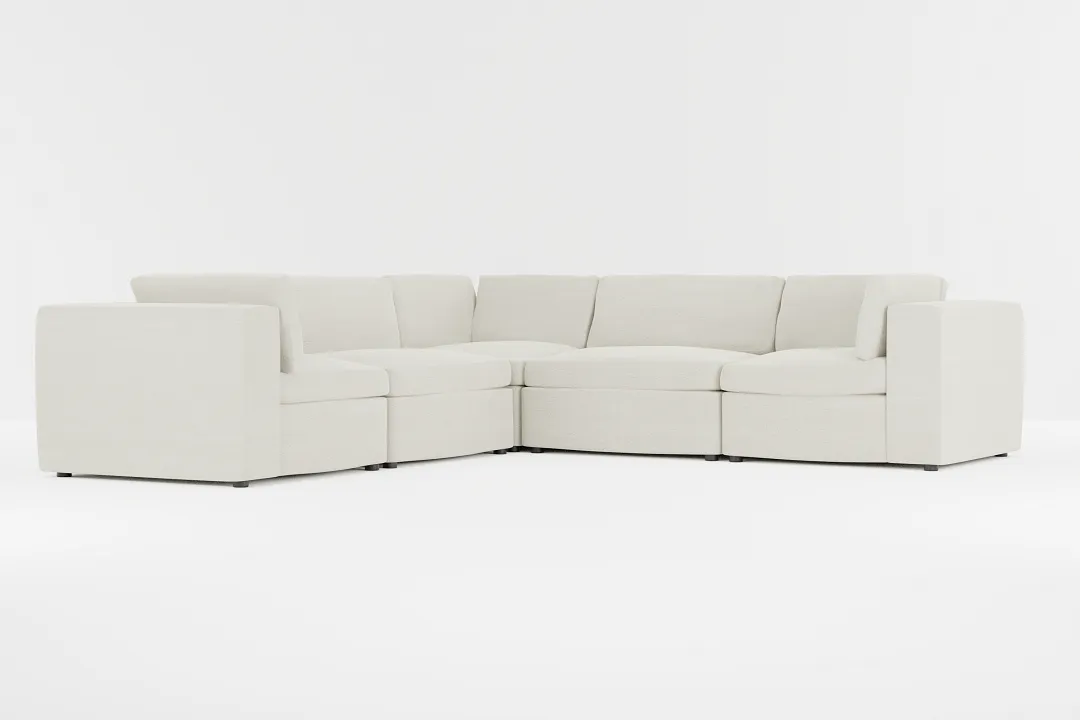 Destin Elite Ivory Fabric 5-piece Modular Sectional