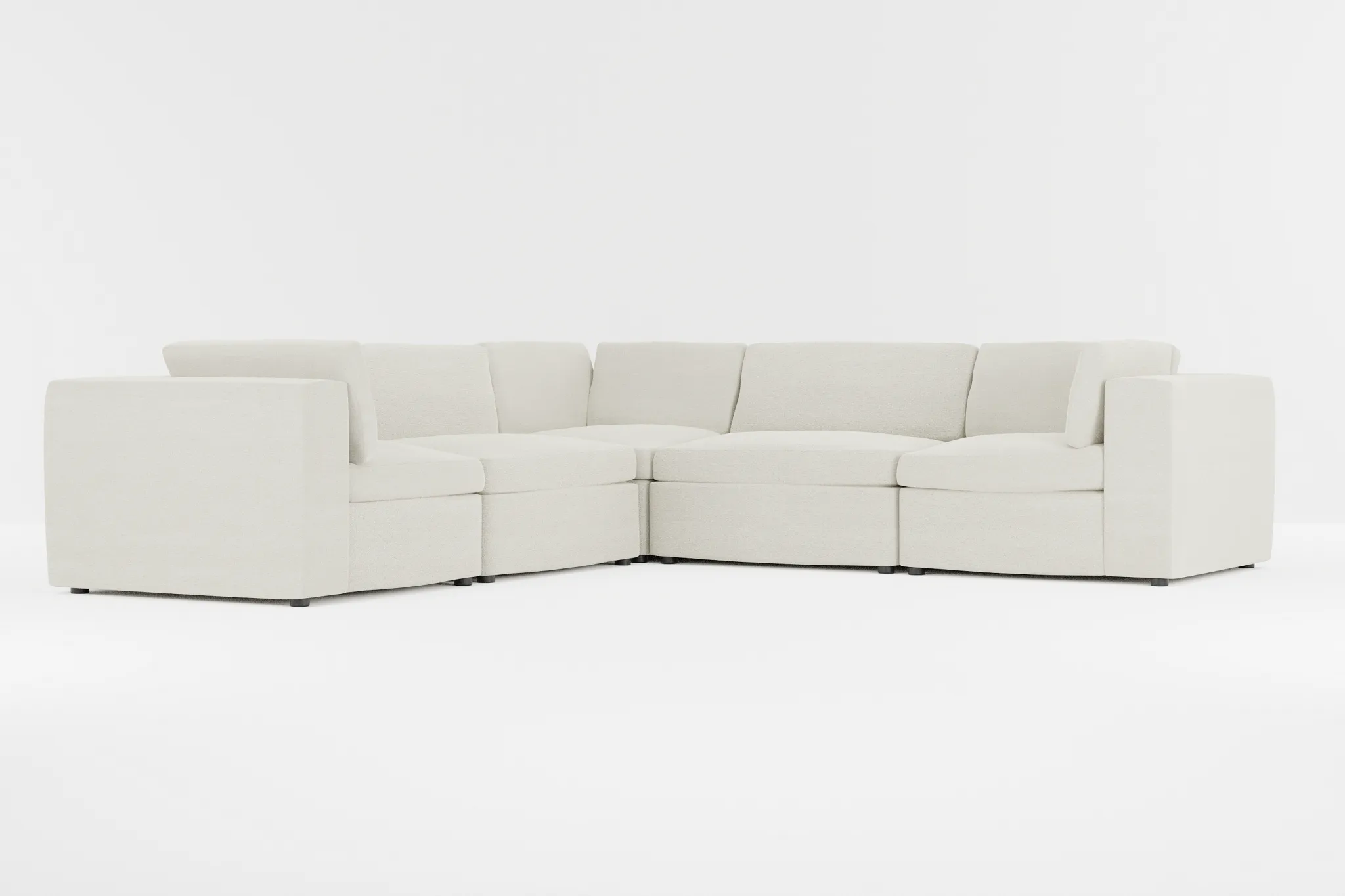 Destin Elite Ivory Fabric 5-piece Modular Sectional