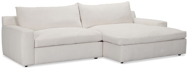 Stella Ivory Fabric Small Right Chaise Sectional