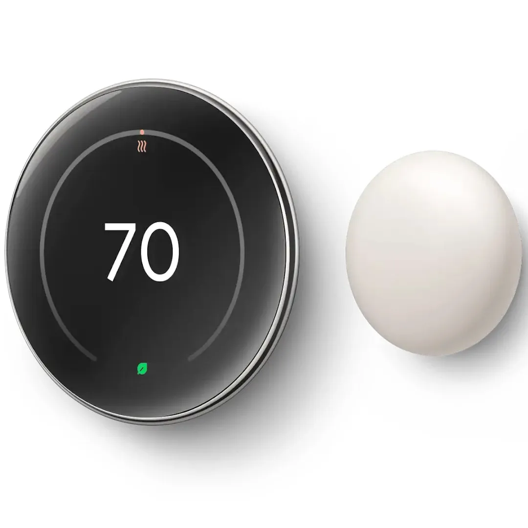 Google Nest Learning & Nest Temperature Sensor Silver Smart Thermostats