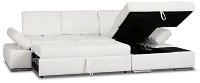 Eden White Micro Right Chaise Sleeper Sectional