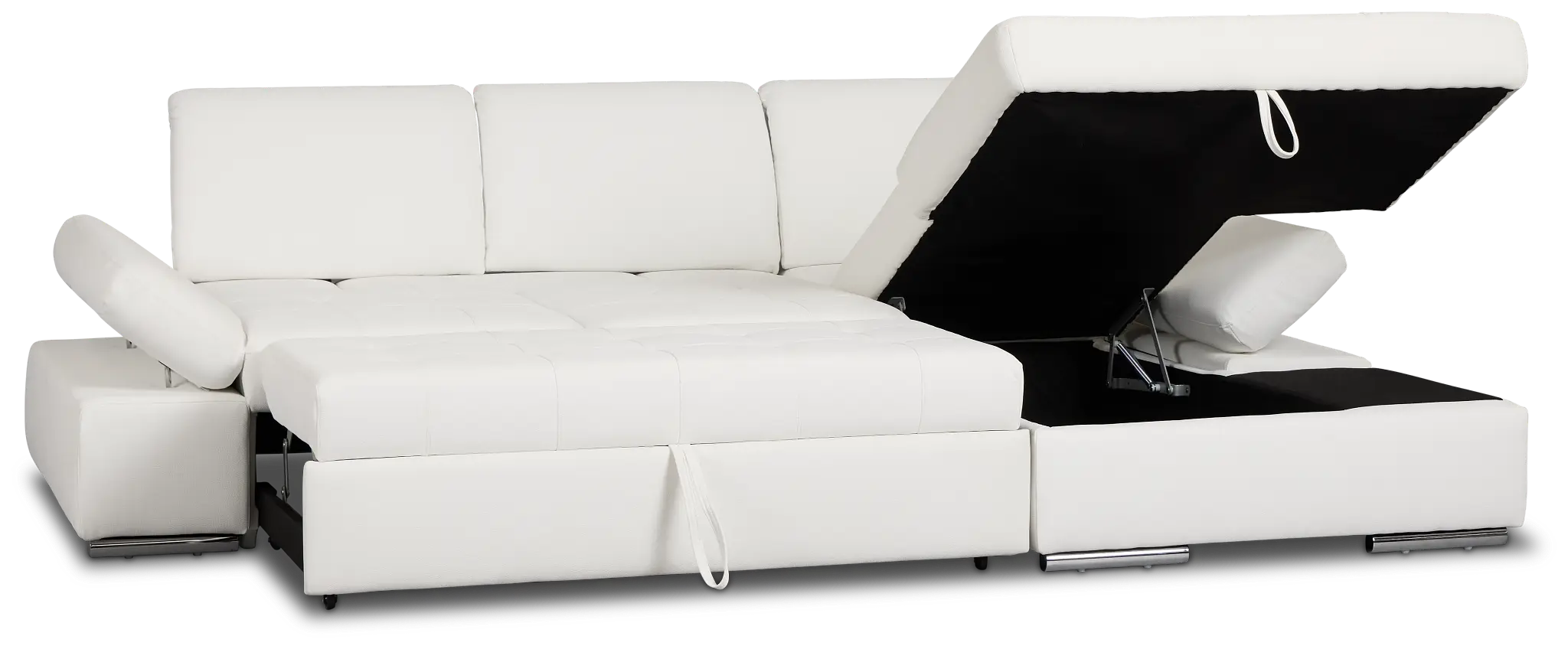 Eden White Micro Right Chaise Sleeper Sectional Eden White Micro Right Chaise Sleeper Sectional