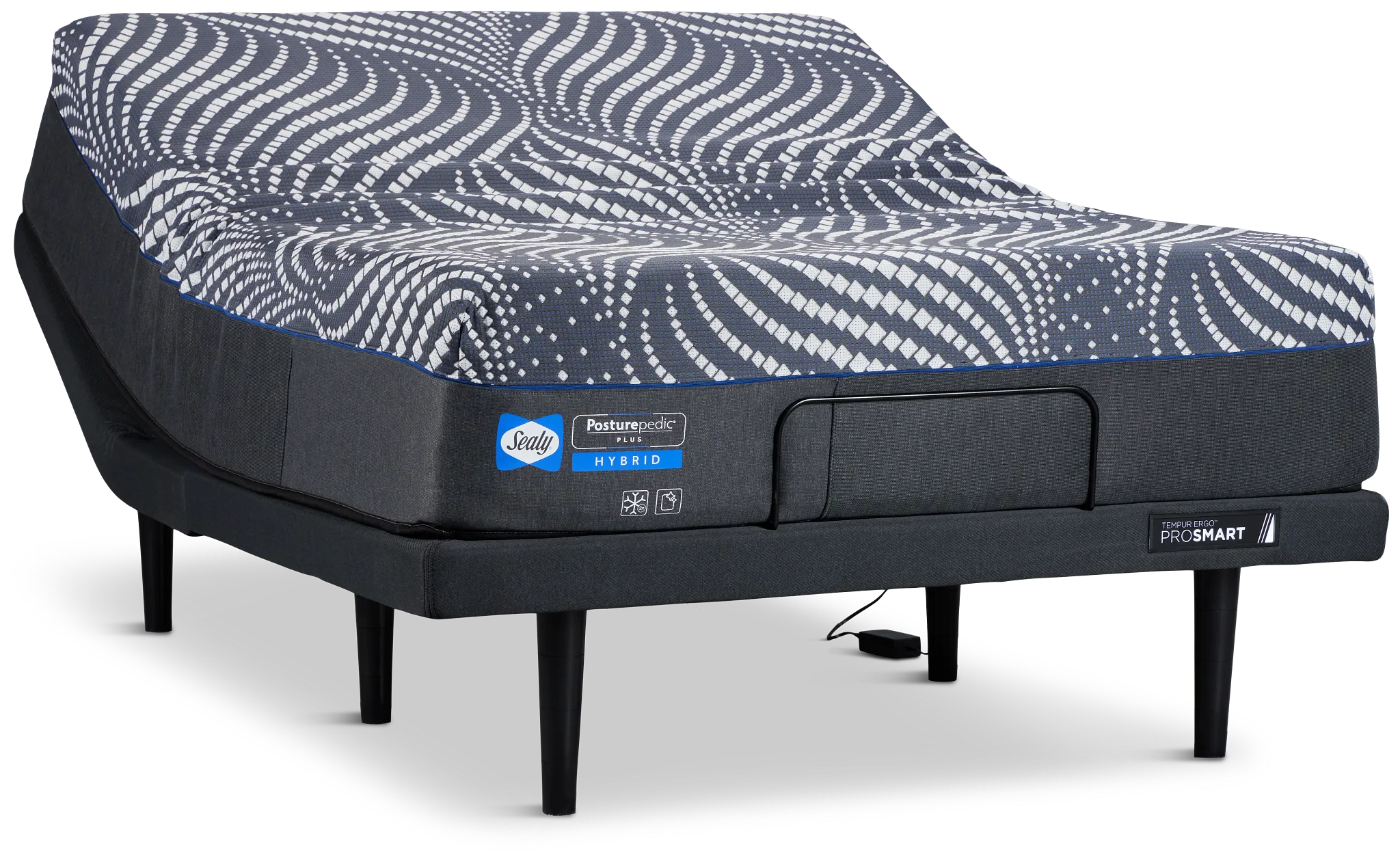 Sealy Posturepedic Plus Hybrid Brenham Soft Ergo Prosmart Adjustable Mattress Set