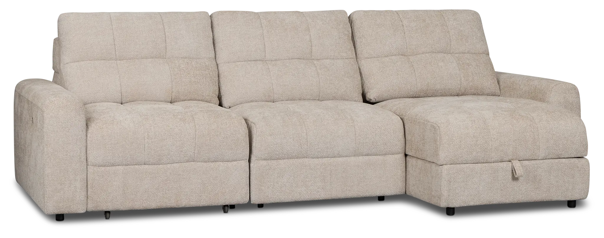 Hendrix Light Taupe Fabric Right Power Extension Chaise Sectional Hendrix Light Taupe Fabric Right Power Extension Chaise Sectional