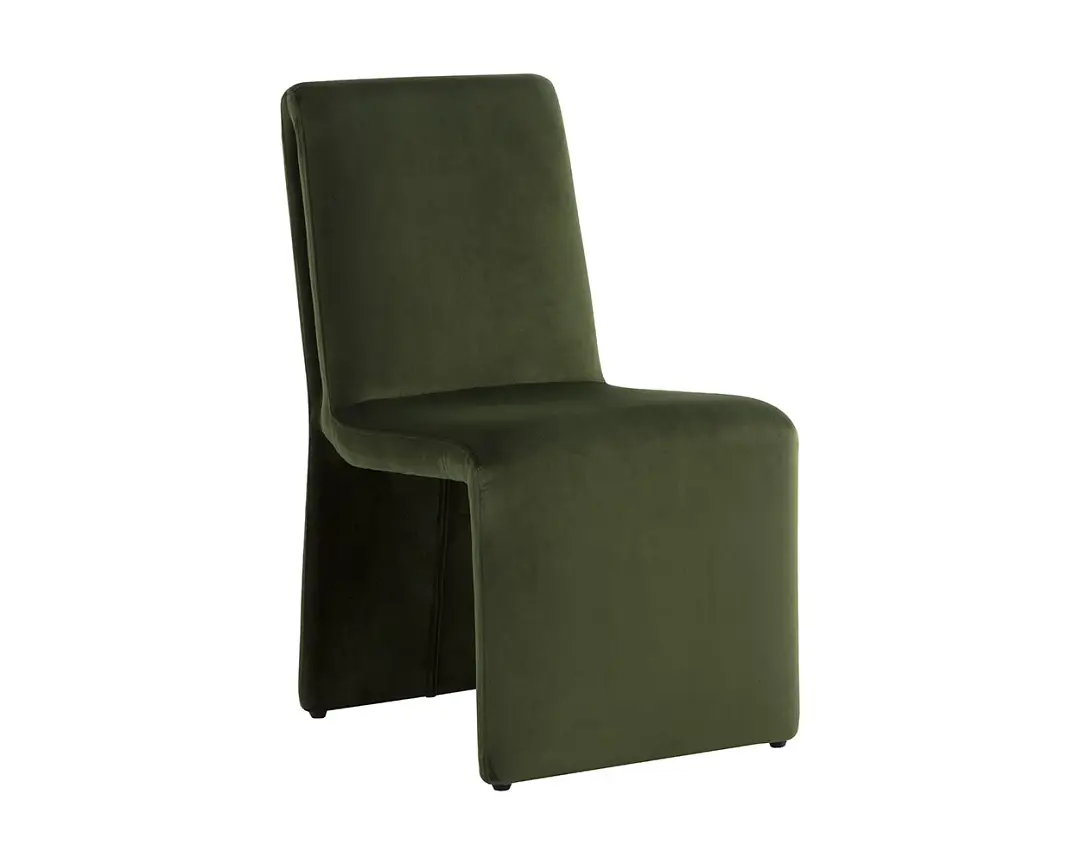 Heron Dark Green Fabric Upholstered Side Chair Heron Dark Green Fabric Upholstered Side Chair