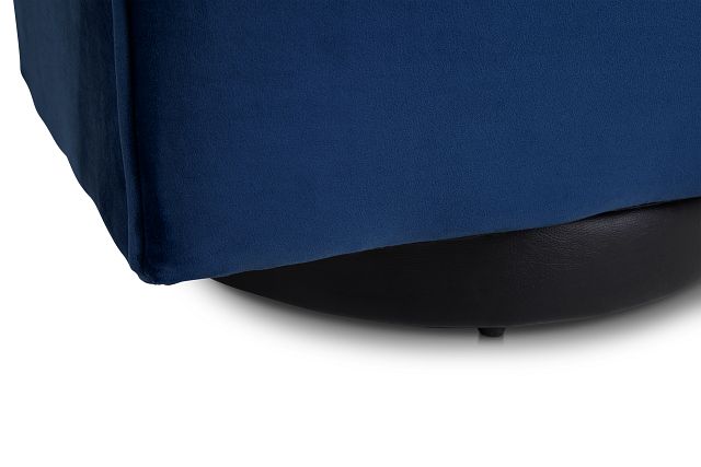 Charlotte Dark Blue Velvet Swivel Accent Chair