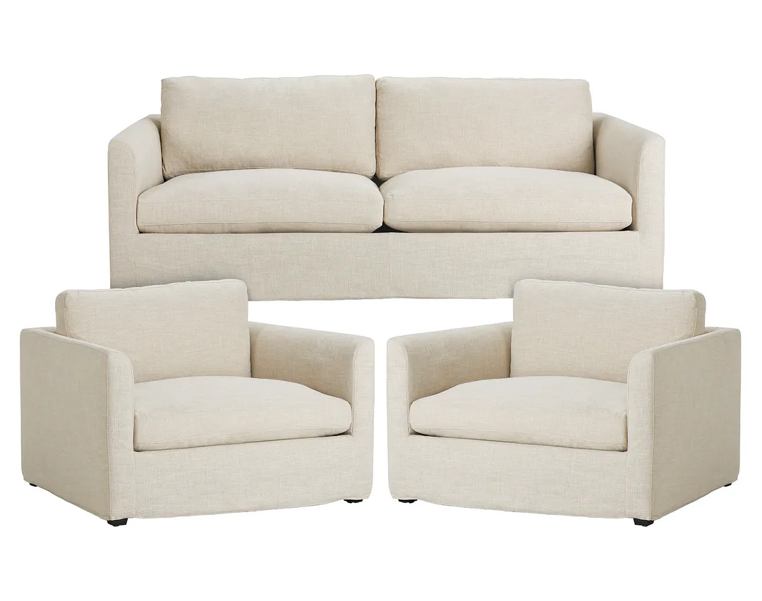 Willow Light Beige Fabric Small Living Room