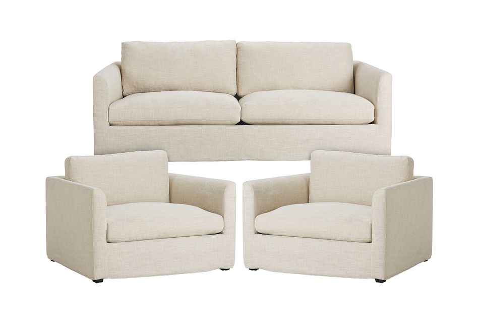 Willow Light Beige Fabric Small Living Room