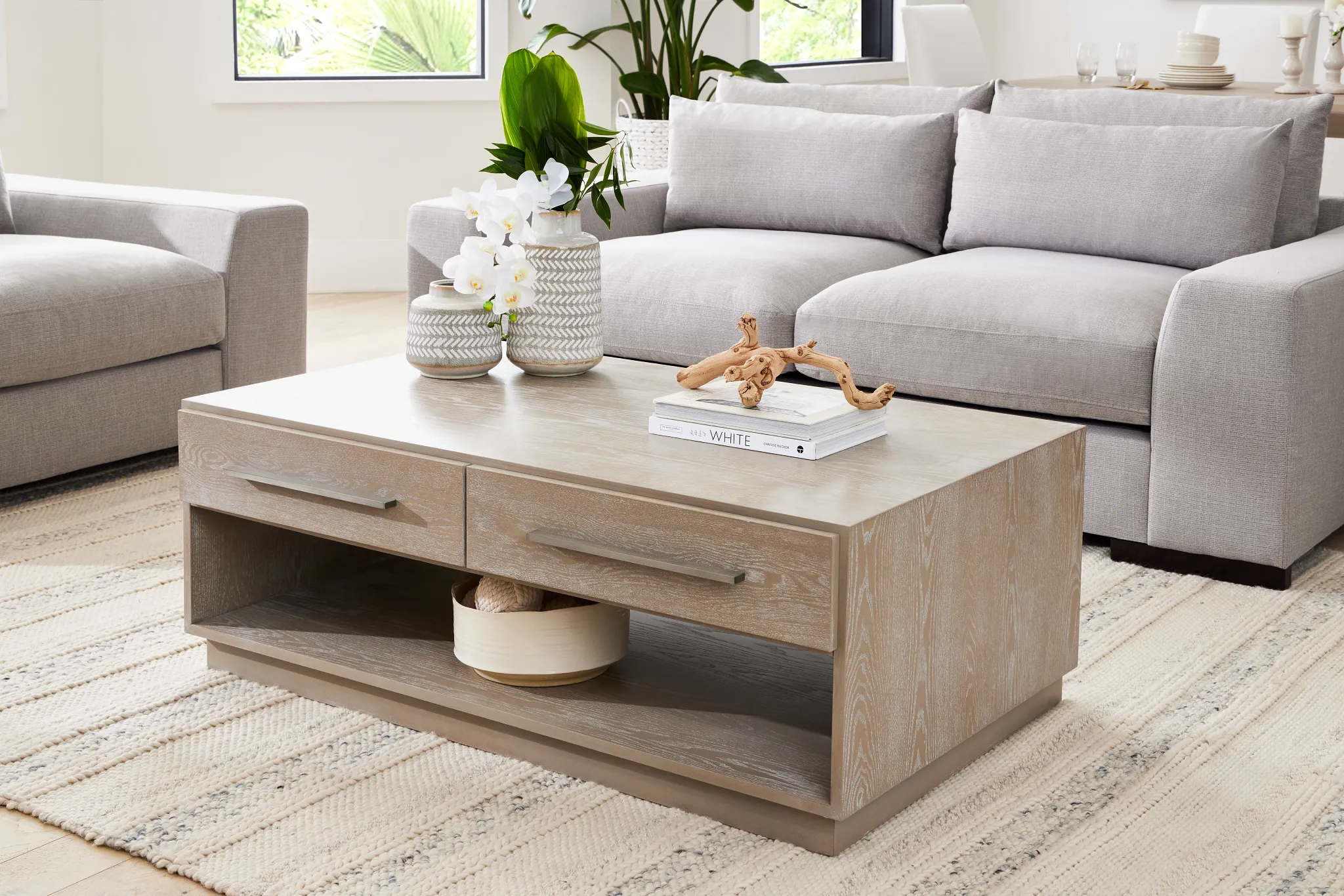 Destination Light Tone Rectangular Coffee Table