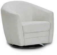 Blakely White Fabric Swivel Chair