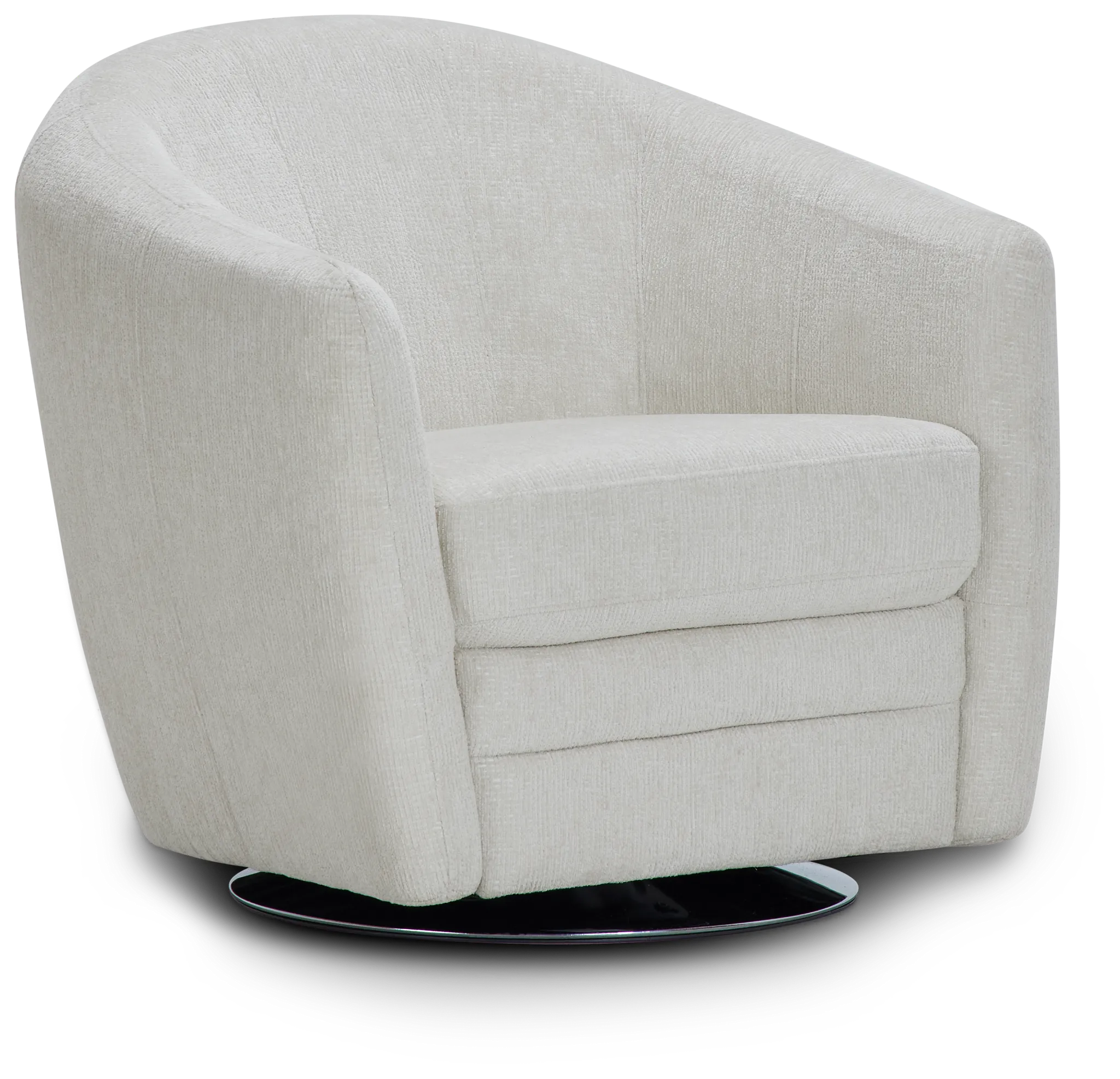Blakely White Fabric Swivel Chair