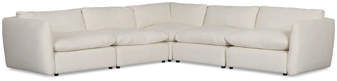 Serena White Fabric 5-piece Modular Sectional Serena White Fabric 5-piece Modular Sectional