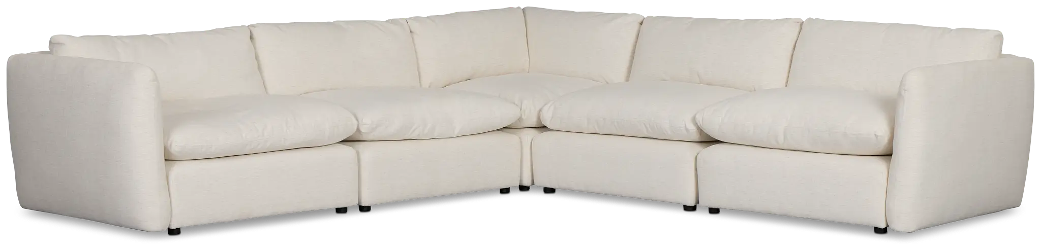 Serena White Fabric 5-piece Modular Sectional Serena White Fabric 5-piece Modular Sectional