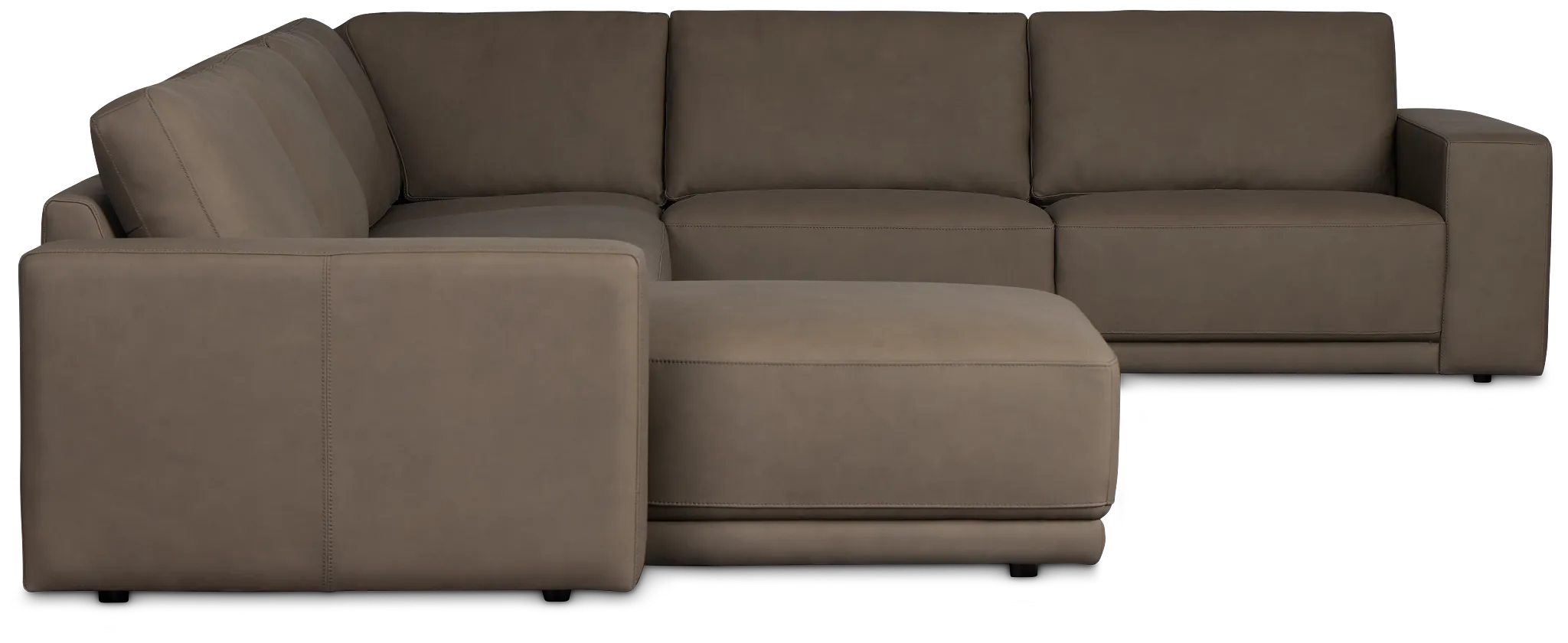 Kellan Dark Gray Leather Medium Left Chaise Sectional