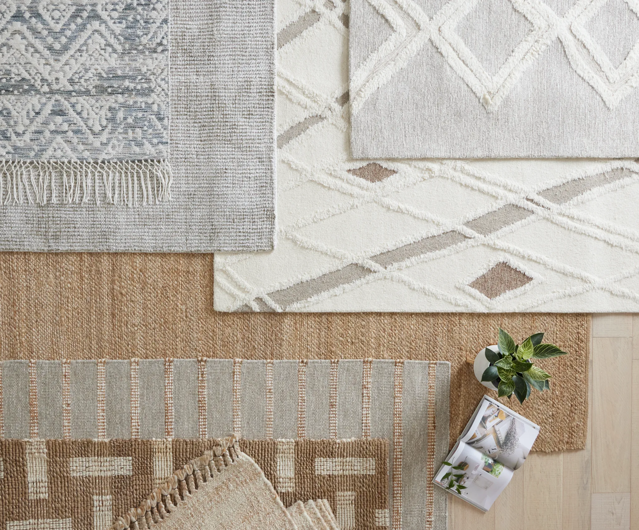 Senza Beige Wool 5x8 Area Rug