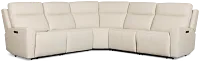 Flexsteel Sterling Ivory Lthr/vinyl Small Dual Power Reclining Two-arm Sectional