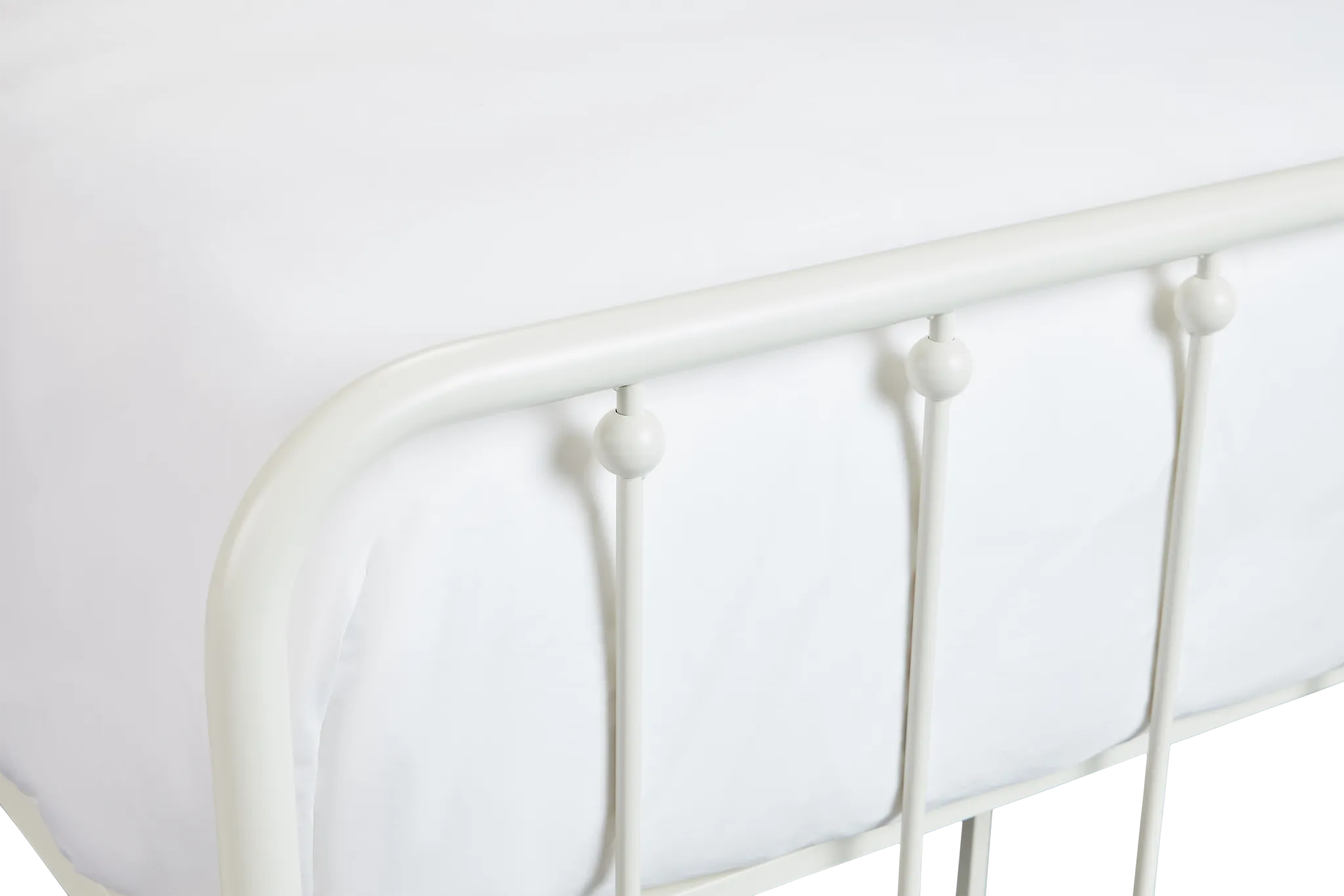 Rory White Metal Panel Bed