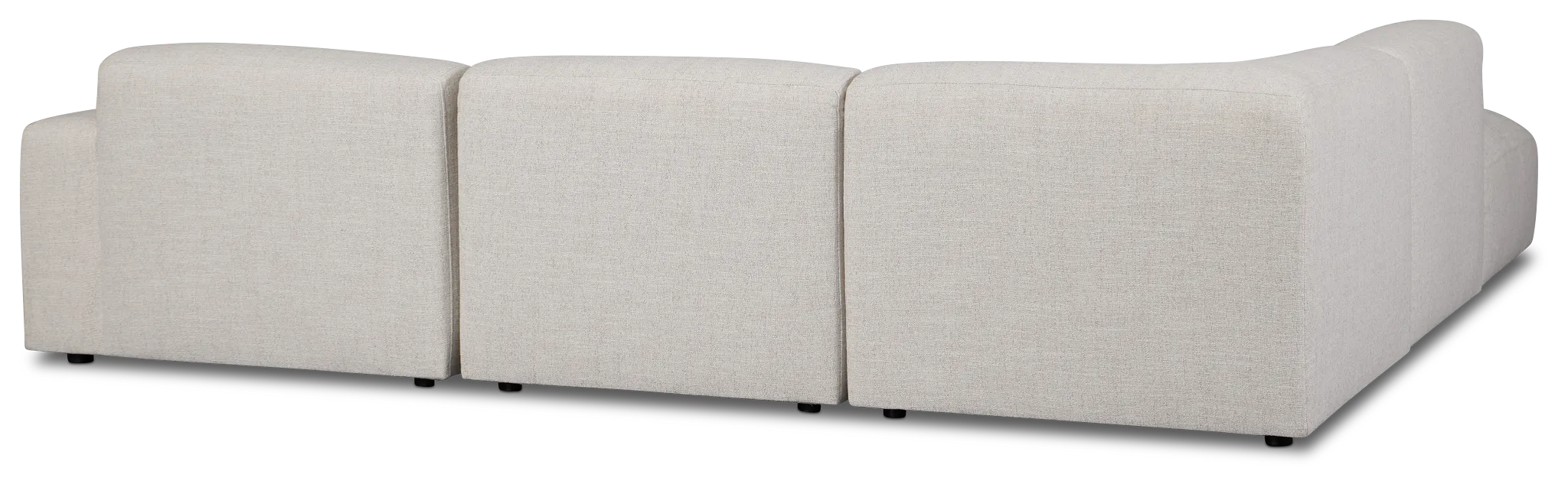 Baylor Light Beige Fabric 5-piece Left Facing Bumper Sectional