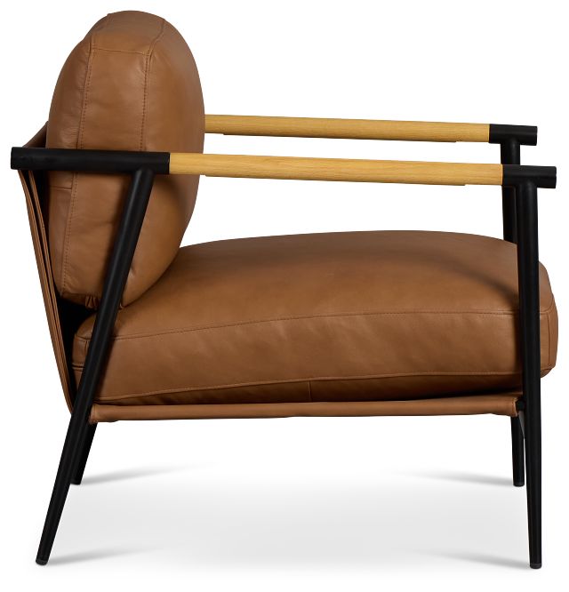 Fiora Light Brown Leather Accent Chair
