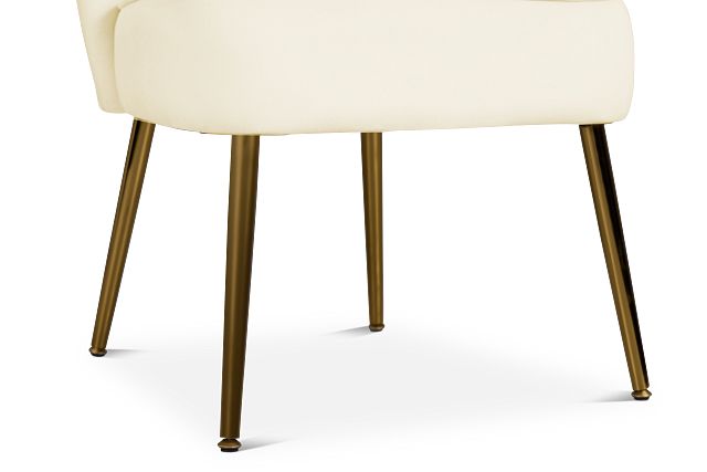 Tami White Velvet Accent Chair