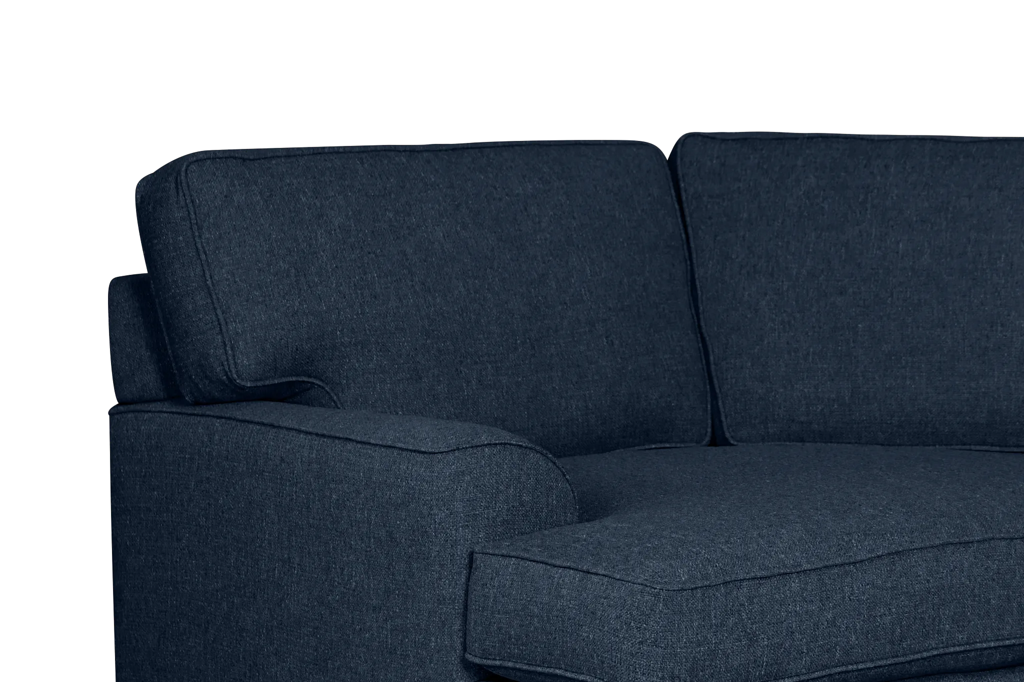 Sinclair Dark Blue Fabric Right Chaise Cuddler Sectional