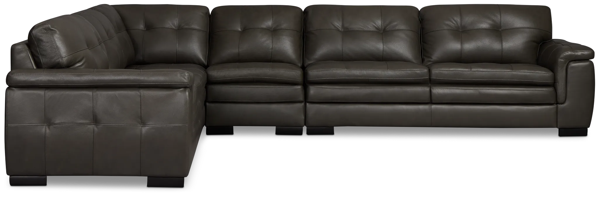 Braden Dark Gray Leather Medium Two-arm Sectional