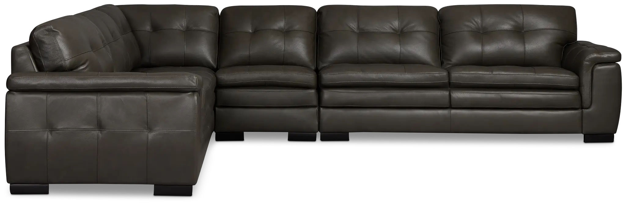 Braden Dark Gray Leather Medium Two-arm Sectional Braden Dark Gray Leather Medium Two-arm Sectional
