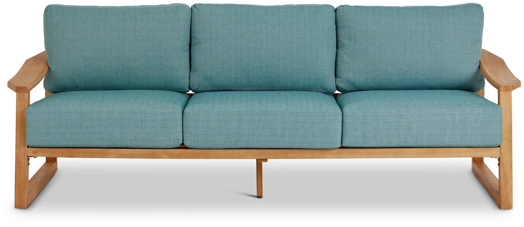 Tobago Light Tone Sofa With Teal Cushions