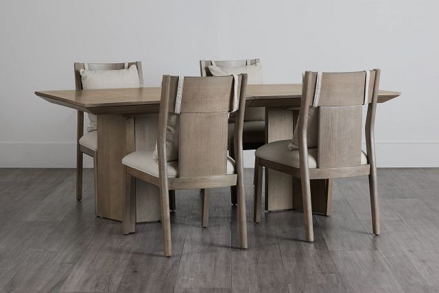 Pasadena Light Tone Rectangular Table & 4 Upholstered Chairs (0)