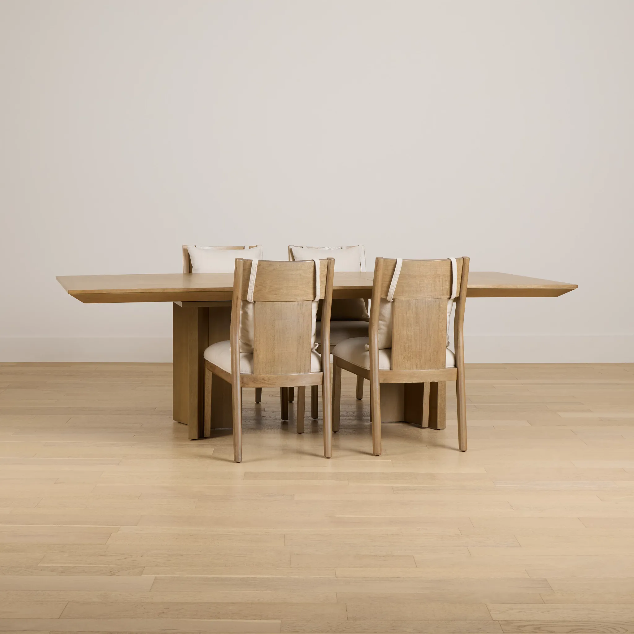 Pasadena Light Tone Rectangular Table & 4 Upholstered Chairs