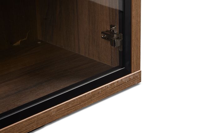 Trento Mid Tone Glass Large Door Bookcase Wall