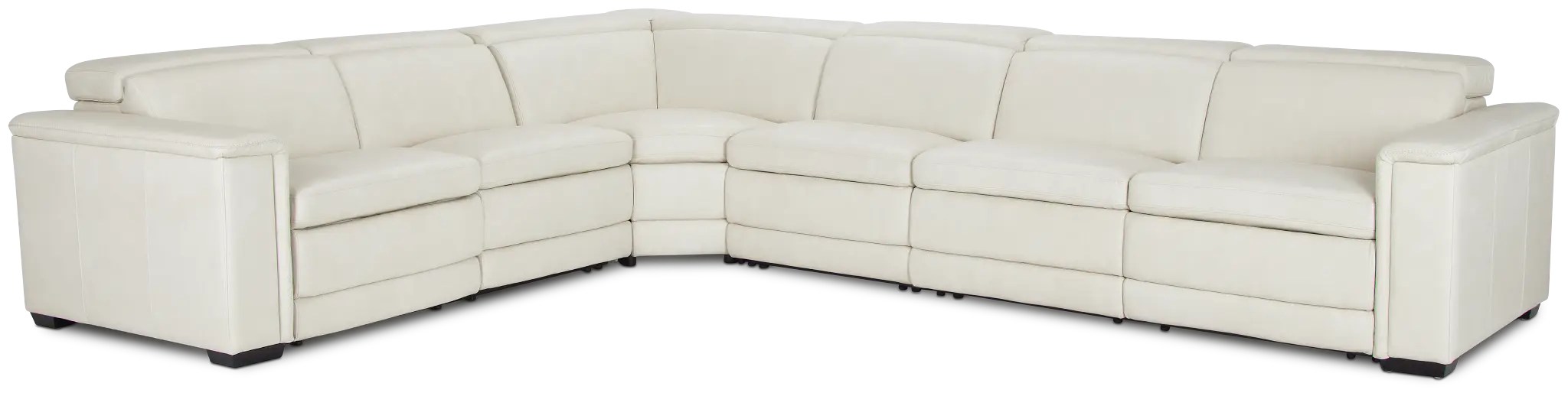 Ainsley White Leather Large Dual Power Reclining Two-arm Sectional Ainsley White Leather Large Dual Power Reclining Two-arm Sectional