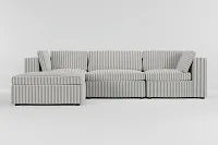 Destin Sea Lane Dark Gray Fabric 4-piece Bumper Sectional